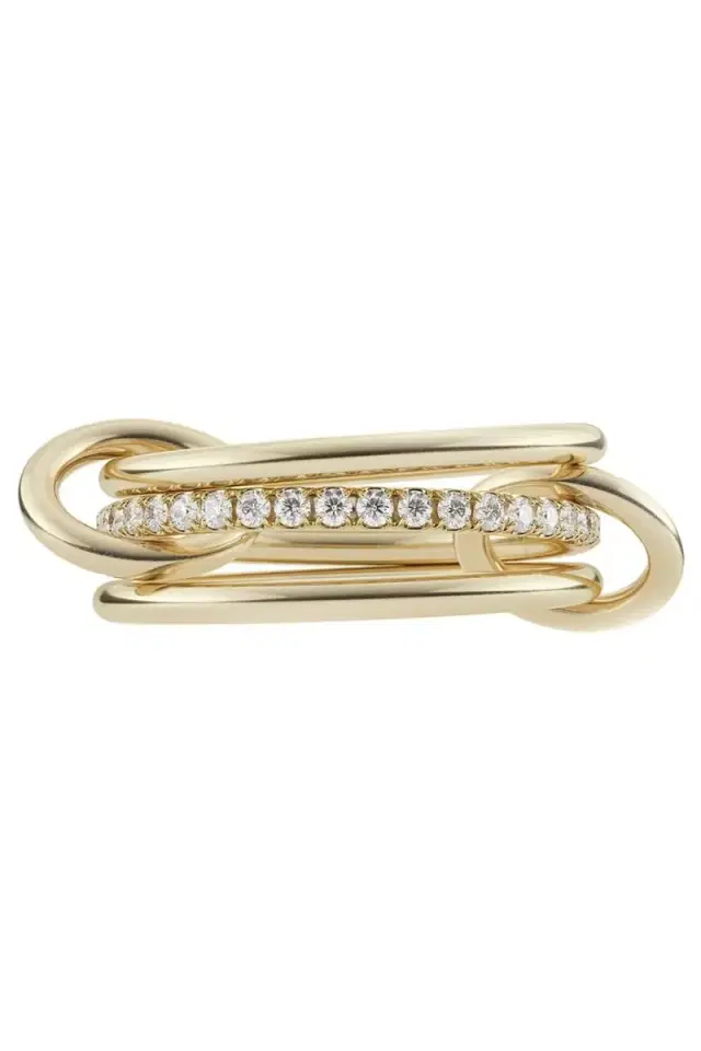 Spinelli Kilcollin Sonny YG Diamond 3 Link Ring
