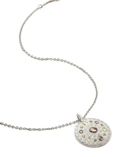De Beers London Talisman Medal 18-karat White Gold Diamond Necklace | Thumbnail 1
