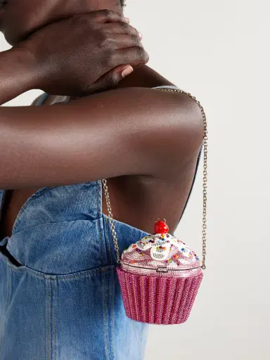 Judith Leiber Couture Cherry Cupcake Crystal-embellished Silver-tone Clutch | Thumbnail 2 Judith Leiber Couture Cherry Cupcake Crystal-embellished Silver-tone Clutch | Thumbnail 2