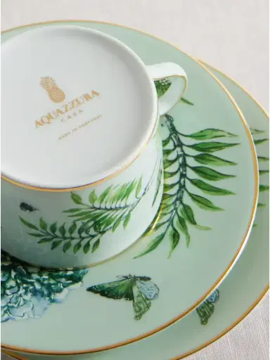 Aquazzura Casa Secret Garden Gold-plated Printed Porcelain Tea Cup And Saucer Set | Thumbnail 3