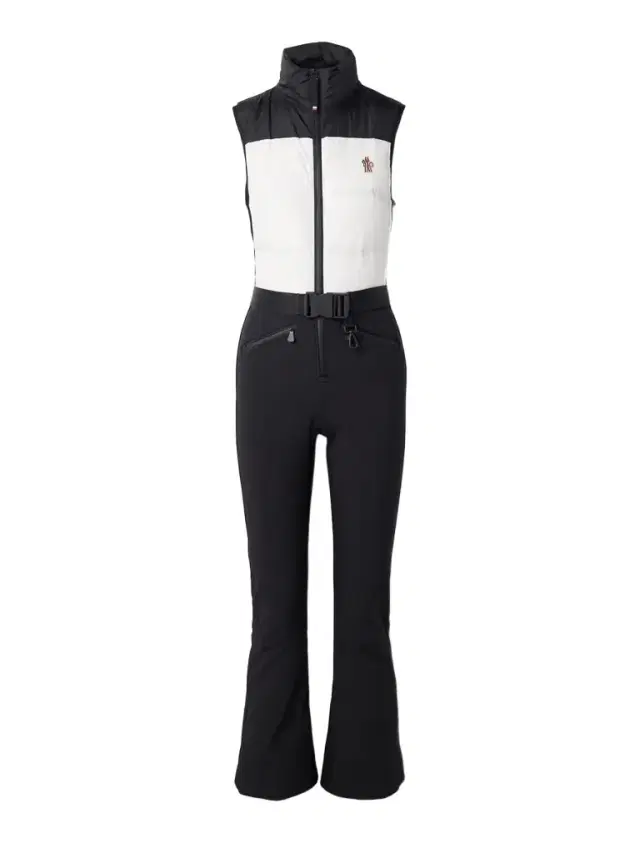 Moncler Grenoble Belted Paneled Quilted Down Ski Suit