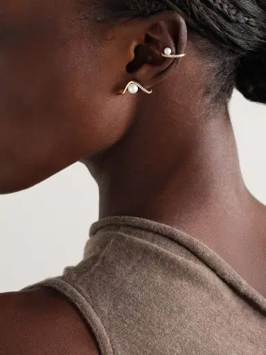 Mizuki 14-karat Gold Pearl Earrings | Thumbnail 4 Mizuki 14-karat Gold Pearl Earrings | Thumbnail 4