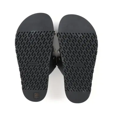 HERMÈS Hermes Chypre Techno Sandals Black Studded Calfskin Palladium Hardware 37.5 EU | Thumbnail 9