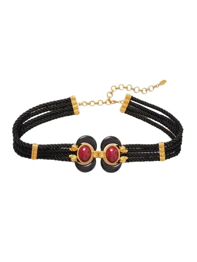 Aries Embellished Cord Belt