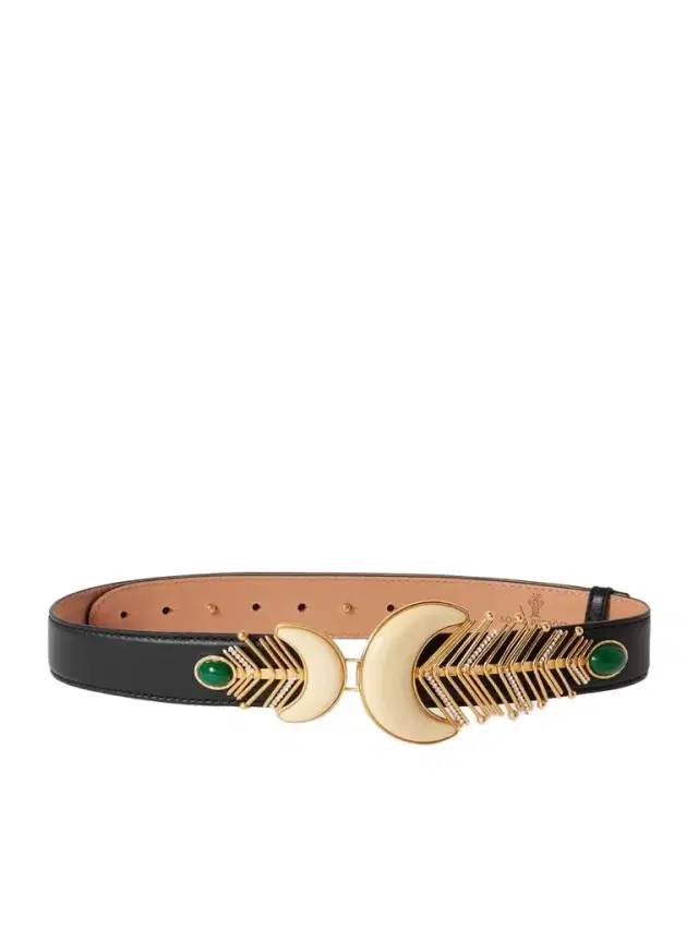 hela Embellished Leather Belt