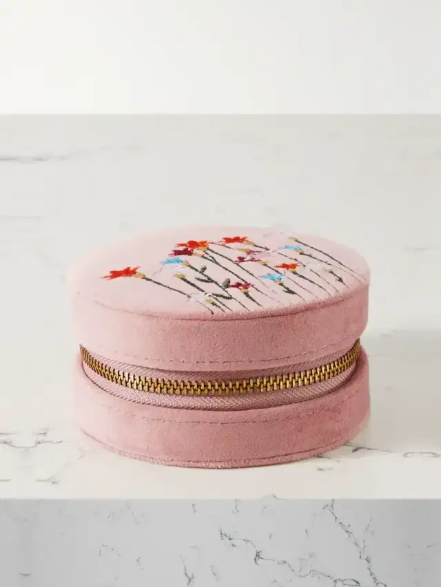 L’Atelier Nawbar Psychedeliah Embroidered Velvet Jewelry Box