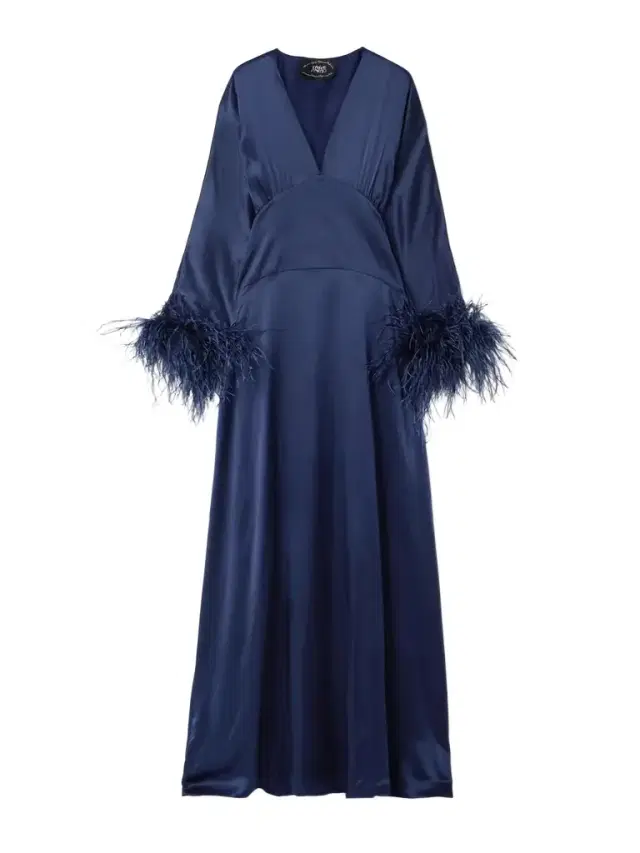 Taller Marmo Elvira Feather-trimmed Silk-satin Gown
