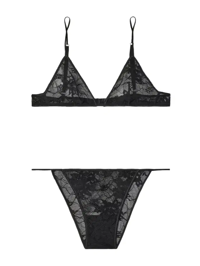 Stretch-lace Bra And Briefs Set