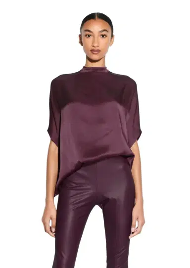 Lapointe Satin Cape Tee | Thumbnail 1 Lapointe Satin Cape Tee | Thumbnail 1