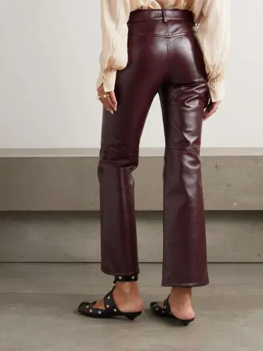 Chloé Cropped Leather Flared Pants | Thumbnail 3 Chloé Cropped Leather Flared Pants | Thumbnail 3