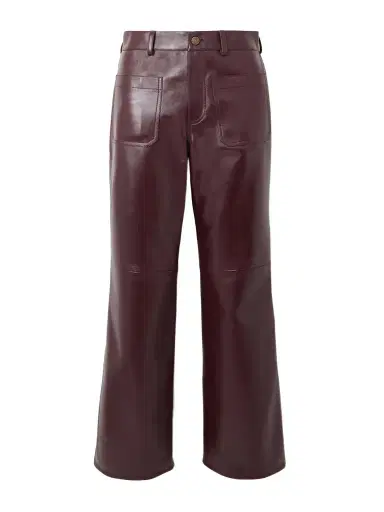 Chloé Cropped Leather Flared Pants | Thumbnail 1 Chloé Cropped Leather Flared Pants | Thumbnail 1