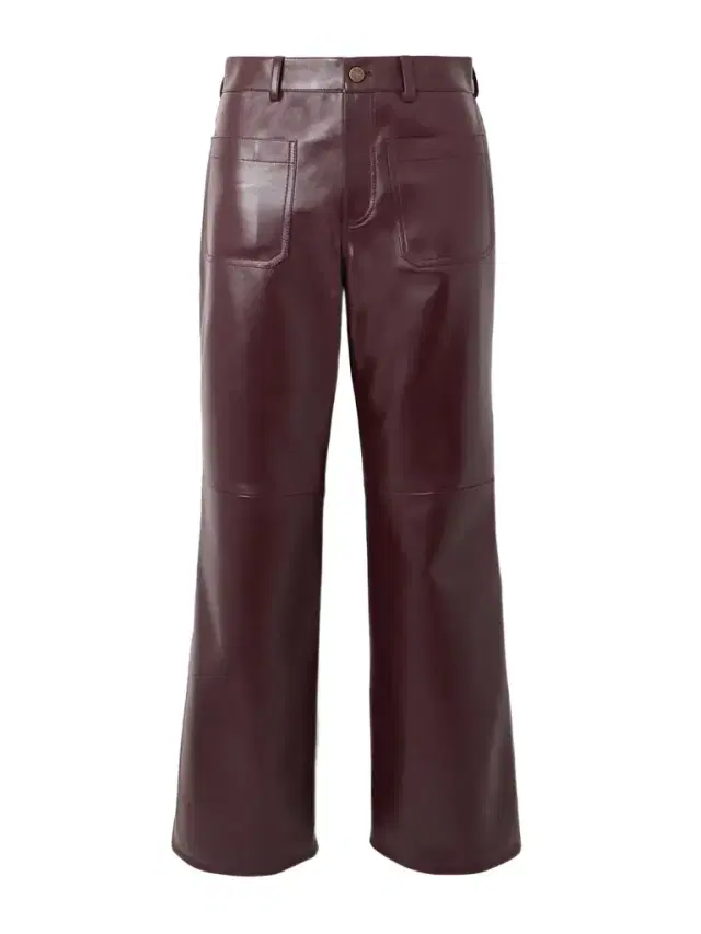 Cropped Leather Flared Pants