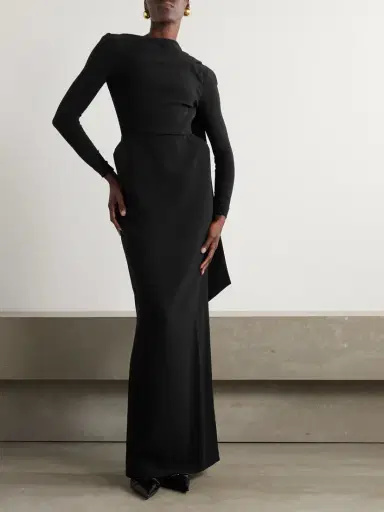 Balenciaga Cape-effect Open-back Crepe Gown | Thumbnail 2 Balenciaga Cape-effect Open-back Crepe Gown | Thumbnail 2
