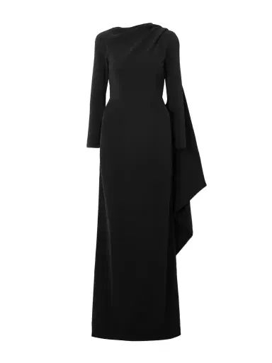 Balenciaga Cape-effect Open-back Crepe Gown | Thumbnail 1 Balenciaga Cape-effect Open-back Crepe Gown | Thumbnail 1