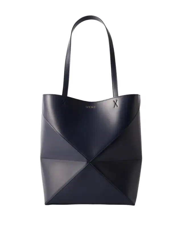 Puzzle Fold Convertible Medium Leather Tote