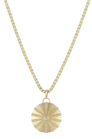 Zoë Chicco Diamond Supernova Medallion Box Chain Necklace | Thumbnail 1