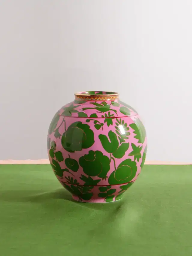 Bubble Gold-plated Printed Porcelain Vase
