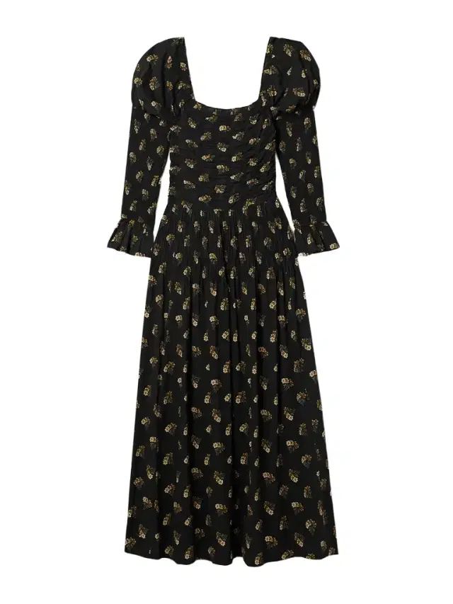 Wilmina Shirred Floral-print Cotton-blend Maxi Dress
