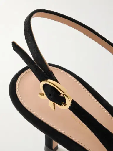 Gianvito Rossi Robbie 45 Suede Slingback Pumps | Thumbnail 4
