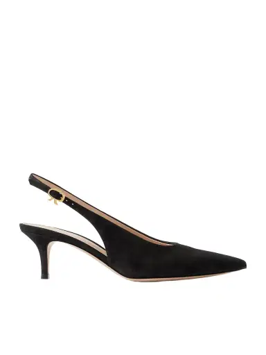 Gianvito Rossi Robbie 45 Suede Slingback Pumps | Thumbnail 1