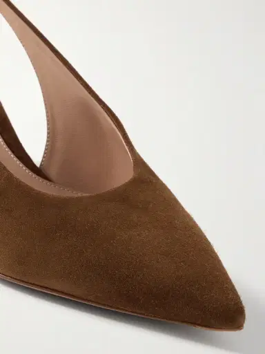 Gianvito Rossi Robbie 45 Suede Slingback Pumps | Thumbnail 4