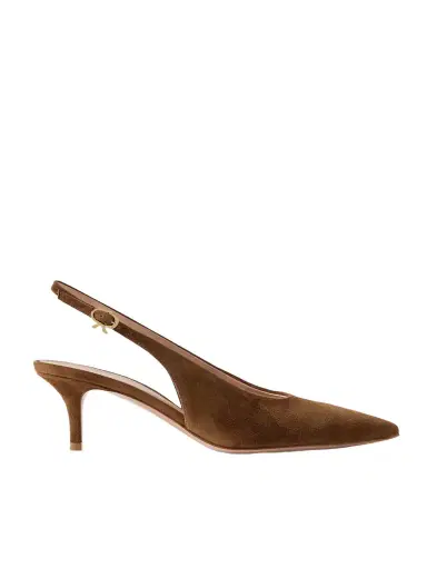Gianvito Rossi Robbie 45 Suede Slingback Pumps | Thumbnail 1