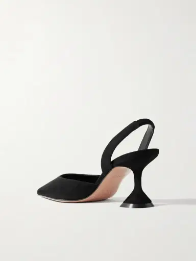 Amina Muaddi Holli Suede Slingback Pumps | Thumbnail 3