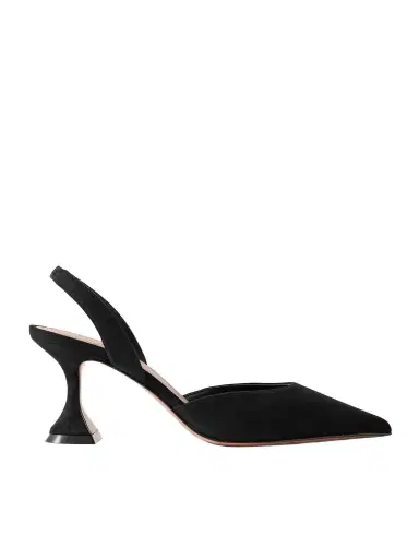 Amina Muaddi Holli Suede Slingback Pumps | Thumbnail 1