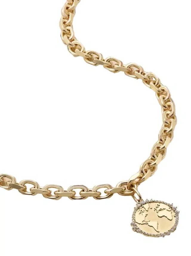 World Traveler 14-karat Gold Diamond Necklace