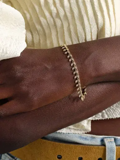 Sydney Evan Marquise Eye Eternity Fringe 14-karat Gold Diamond Bracelet | Thumbnail 2