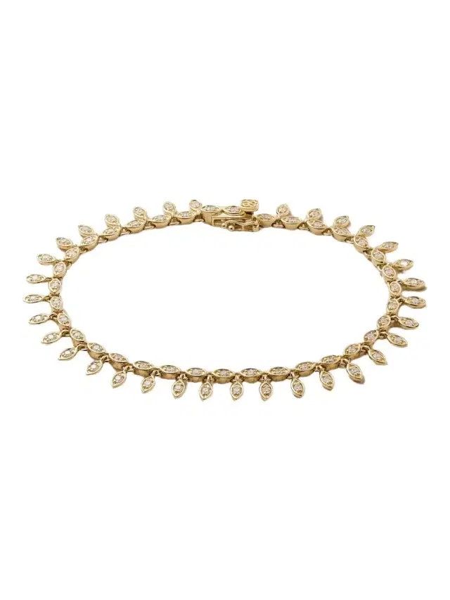 Sydney Evan arquise Eye Eternity Fringe 14-karat Gold Diamond Bracelet