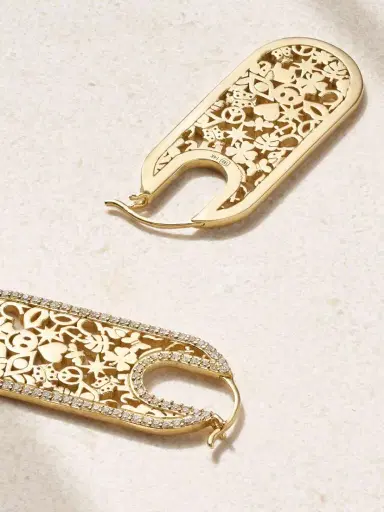 Sydney Evan Icon Wallpaper 14-karat Gold Diamond Earrings | Thumbnail 3