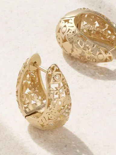 Sydney Evan Icon Wallpaper 14-karat Gold Diamond Hoop Earrings | Thumbnail 3 Sydney Evan Icon Wallpaper 14-karat Gold Diamond Hoop Earrings | Thumbnail 3
