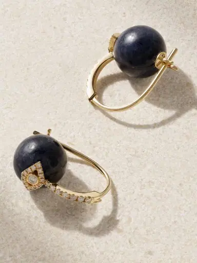 Sydney Evan Evil Eye 14-karat Gold, Sapphire And Diamond Earrings | Thumbnail 3