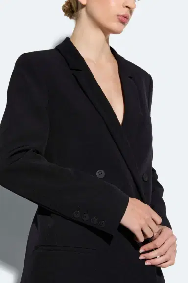 Lapointe Matte Crepe Double Breasted Blazer | Thumbnail 3 Lapointe Matte Crepe Double Breasted Blazer | Thumbnail 3