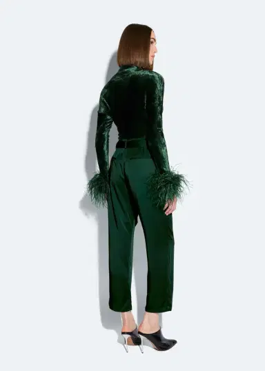 LAPOINTE Satin Belted Cropped Pant | Thumbnail 2 LAPOINTE Satin Belted Cropped Pant | Thumbnail 2