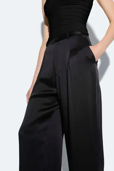 Lapointe Satin Relaxed Pleated Pant | Thumbnail 2 Lapointe Satin Relaxed Pleated Pant | Thumbnail 2