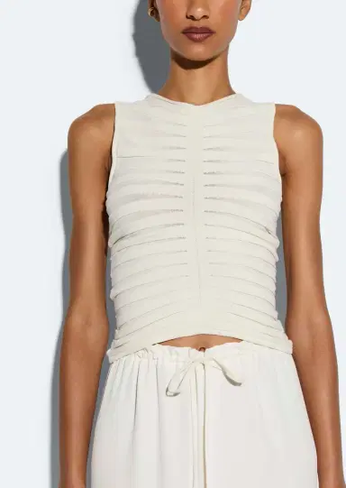 Lapointe Viscose Wide Ribbed Tank Top | Thumbnail 3