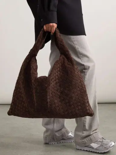 Bottega Veneta Hop Large Intrecciato Suede Shoulder Bag | Thumbnail 2