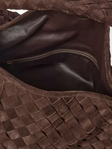 Bottega Veneta Hop Large Intrecciato Suede Shoulder Bag | Thumbnail 5
