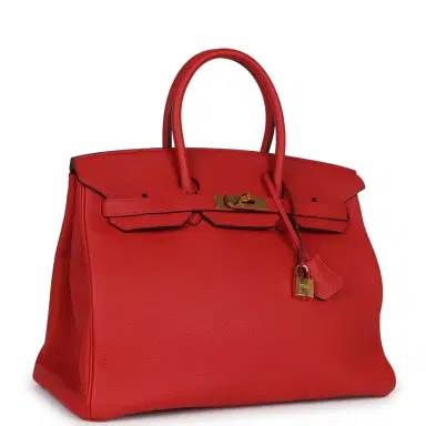 HERMÈS Pre-owned Hermes Birkin 35 Rouge Tomate Togo Gold Hardware | Thumbnail 2 HERMÈS Pre-owned Hermes Birkin 35 Rouge Tomate Togo Gold Hardware | Thumbnail 2
