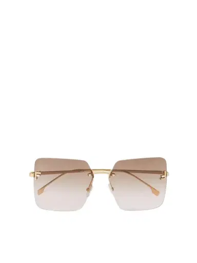 FENDI EYEWEAR Fendi First Oversized Square-frame Gold-tone Sunglasses | Thumbnail 1 FENDI EYEWEAR Fendi First Oversized Square-frame Gold-tone Sunglasses | Thumbnail 1