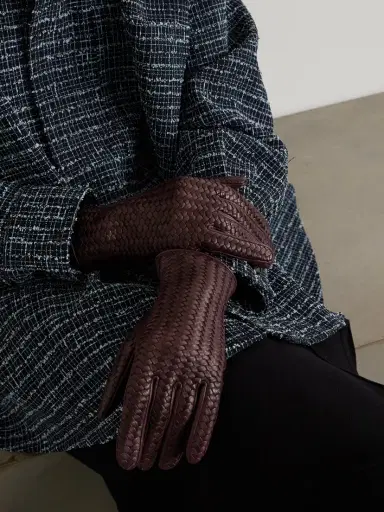 Agnelle Stanilas Woven Leather Gloves | Thumbnail 2 Agnelle Stanilas Woven Leather Gloves | Thumbnail 2