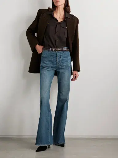 Nili Lotan Florence Distressed High-rise Flared Jeans | Thumbnail 2
