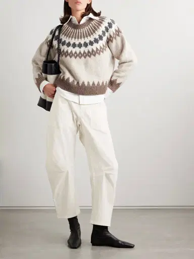Nili Lotan Shon Cotton-blend Twill Barrel-leg Pants | Thumbnail 2