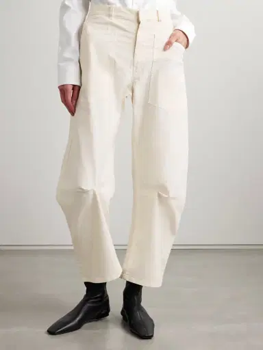 Nili Lotan Shon Cotton-blend Twill Barrel-leg Pants | Thumbnail 3