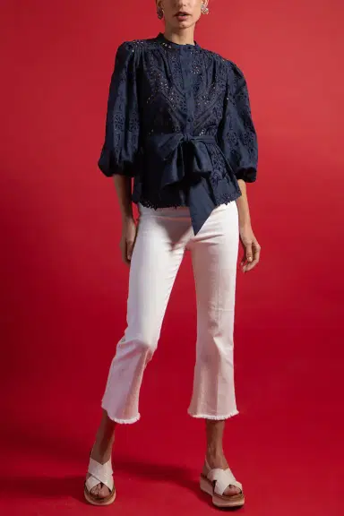 AVENUE MONTAIGNE Leo Crop Flare Denim | Thumbnail 2 AVENUE MONTAIGNE Leo Crop Flare Denim | Thumbnail 2