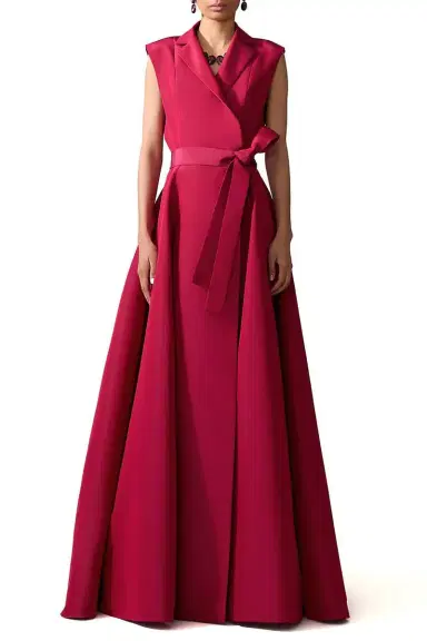 Carolina Herrera Sleeveless Trench Gown - Currant | Thumbnail 2
