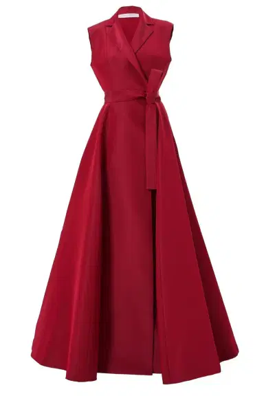 Carolina Herrera Sleeveless Trench Gown - Currant | Thumbnail 1