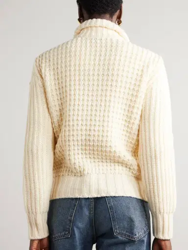 Moncler Appliquéd Quilted Shell-trimmed Wool And Cashmere-blend Down Cardigan | Thumbnail 4 Moncler Appliquéd Quilted Shell-trimmed Wool And Cashmere-blend Down Cardigan | Thumbnail 4